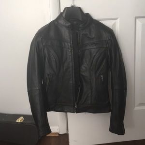 XS Street & Steel Black Leather Biker Jacket